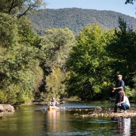 Jamieson Caravan Park fishing swimming kayak summer