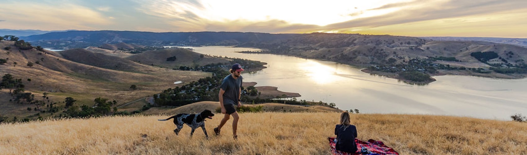 Lake Eildon dog sunset