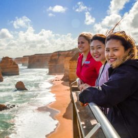 AAT Kings guide and guests at the Twelve Apostles