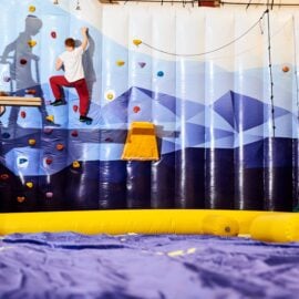 Inflatable climbing wall at Buller Air Zone